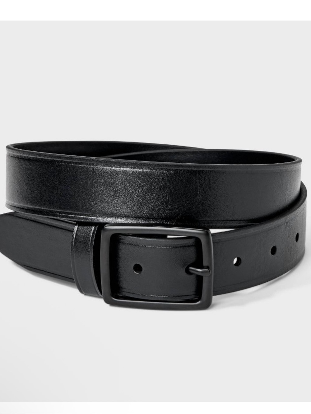 Goodfellow & Co Black Leather Belt with Matte Black Buckle